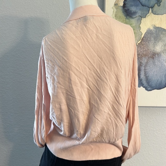 J Crew Light Pink Slub Cotton V-Neck Cardigan - Picture 5 of 7